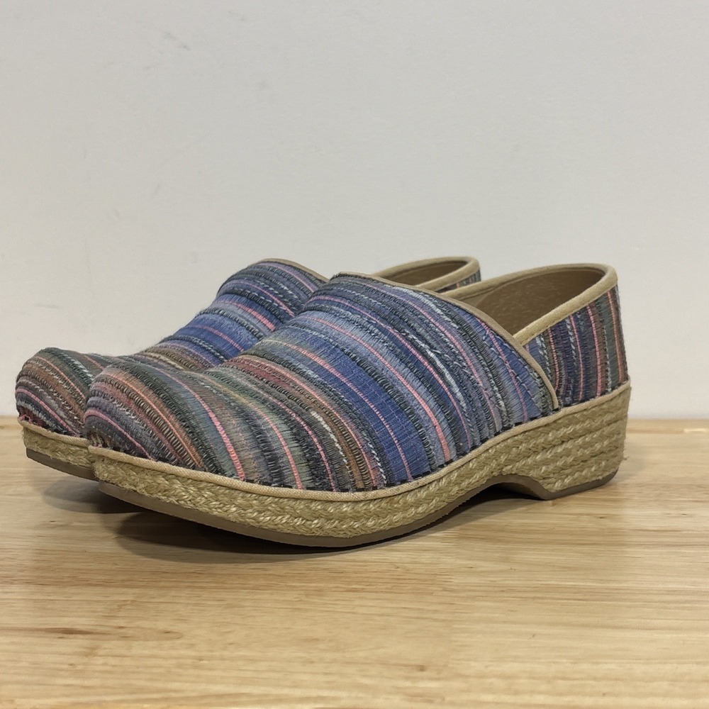 Dansko Jute Pro Weave Artisan‎ Multicolor Slip On Mules Clogs Shoes Women's 37